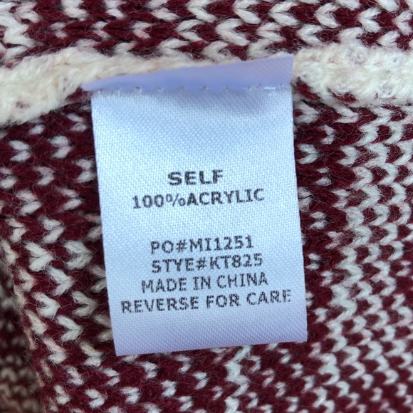 Misia Cream & Red Poncho Cardigan Women Sz M/L Short Sleeve Adult New NWT - Picture 7 of 8